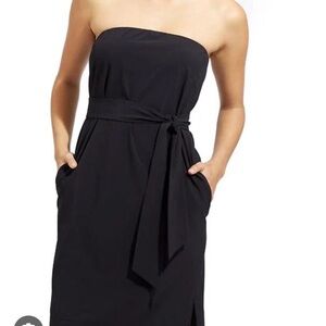 Athleta Strapless Go Anywhere Dress charcoal gray